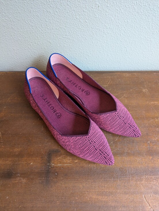 Rothy's Shoes - Retired Rothys The Point Fig Python Purple Flats Womens Sz 11.5 Snake Rare